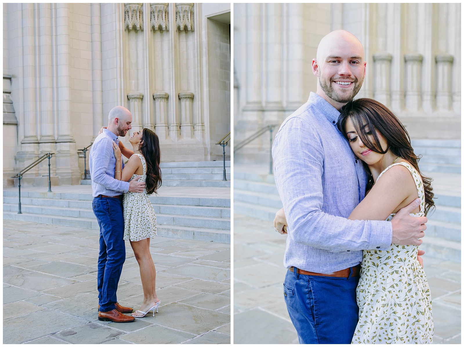 DC engagement photos at Washington National Cathedral