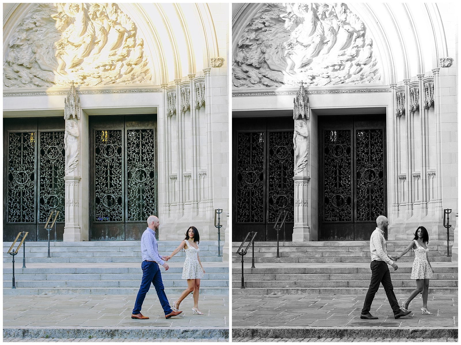 DC engagement photos at Washington National Cathedral