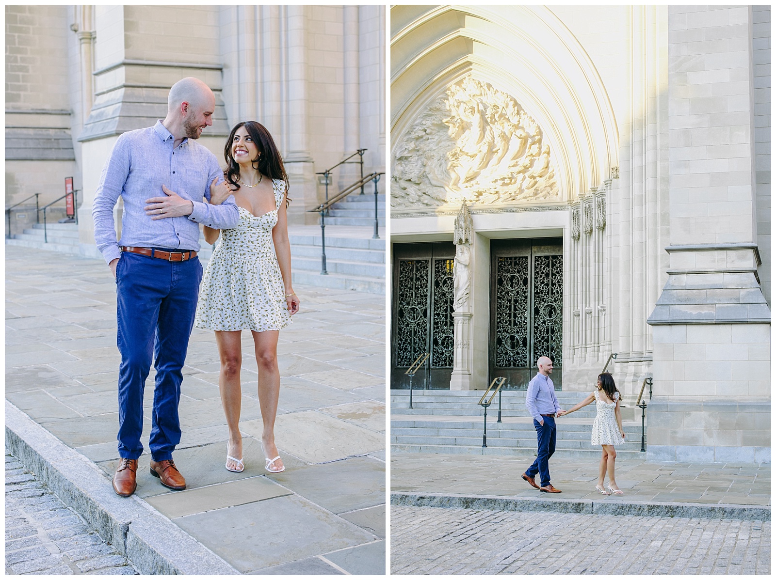 DC engagement photos at Washington National Cathedral