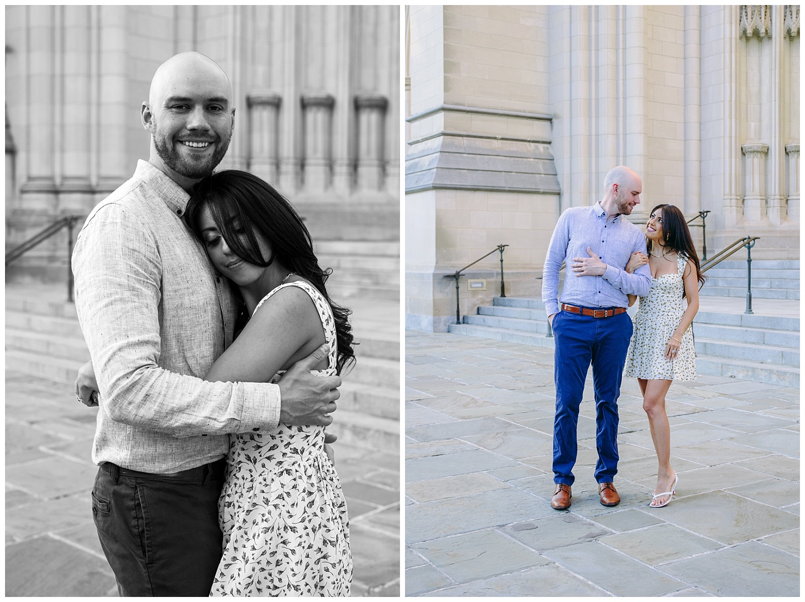 DC engagement photos at Washington National Cathedral