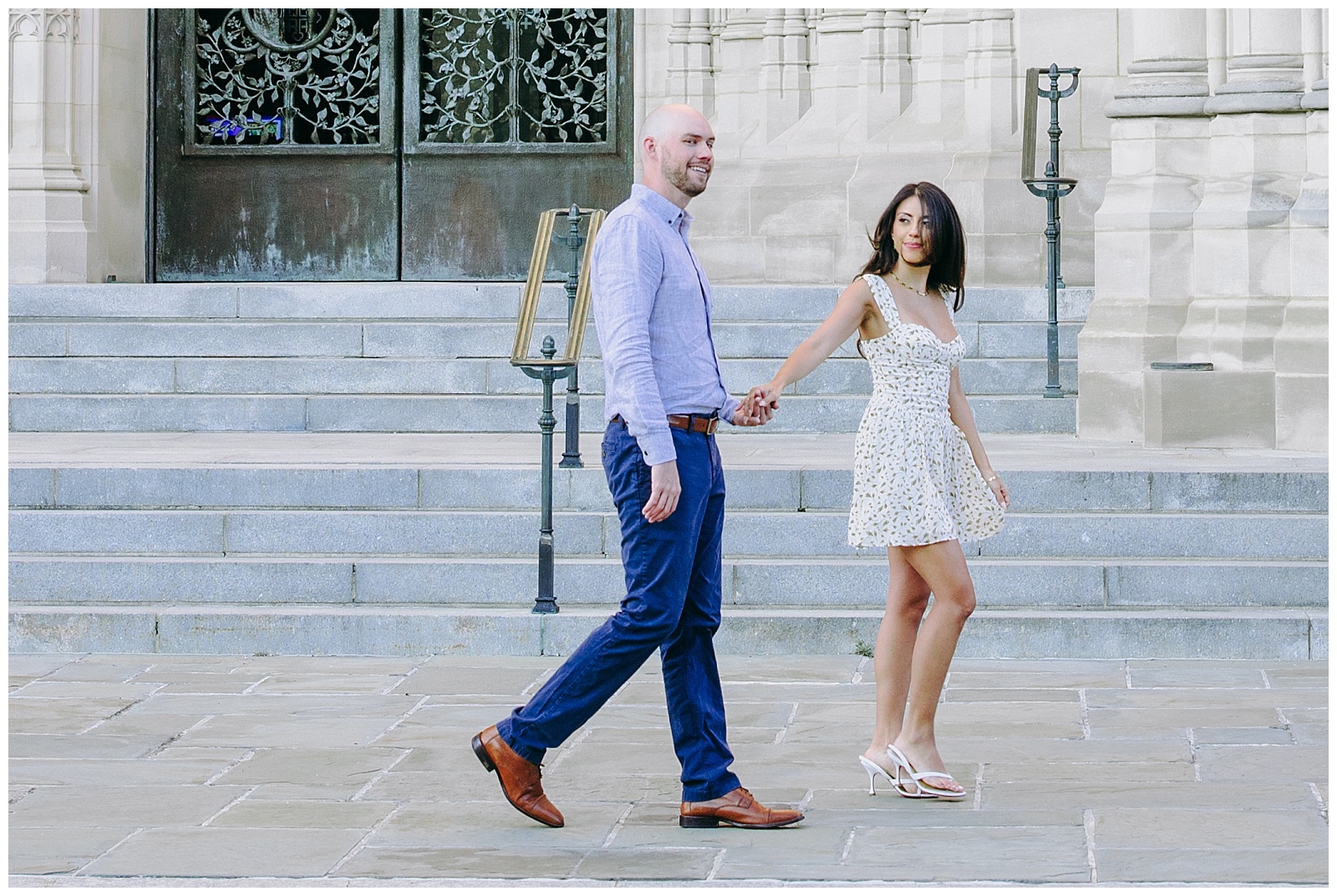 DC engagement photos at Washington National Cathedral