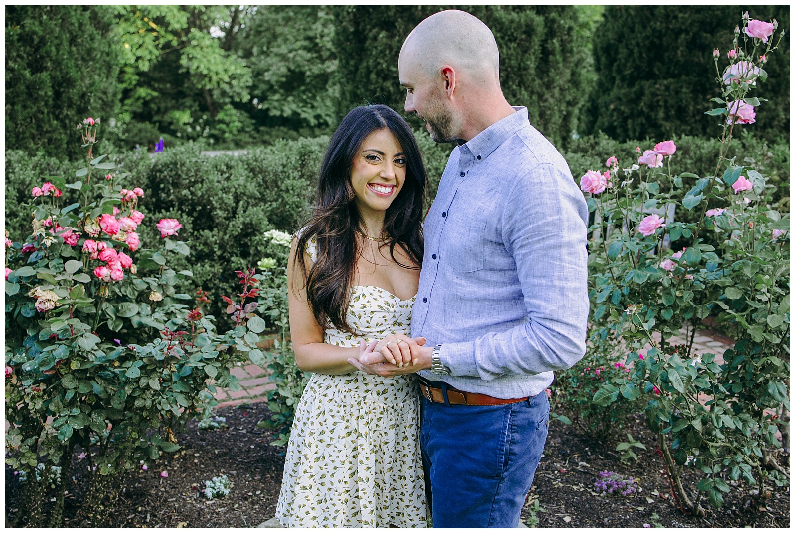 DC engagement photos in bishop garden