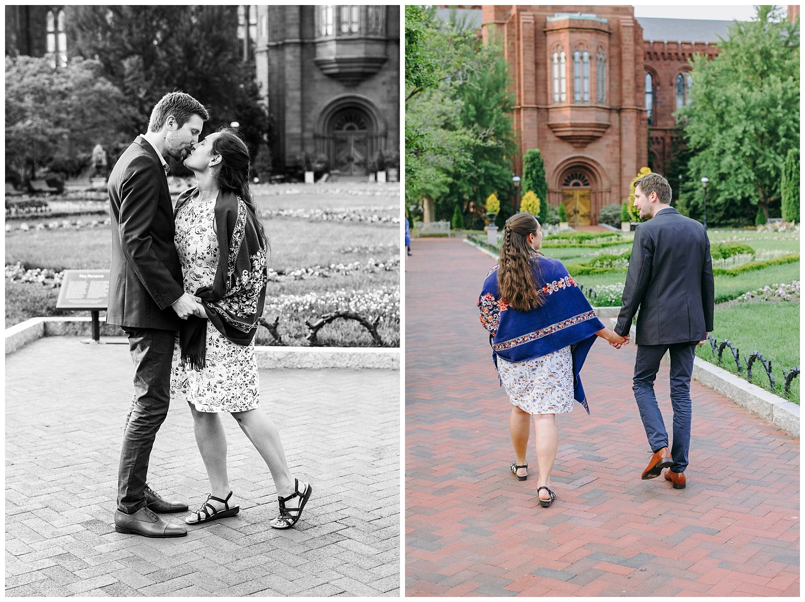 couple kissing at Enid A. Haupt Garden