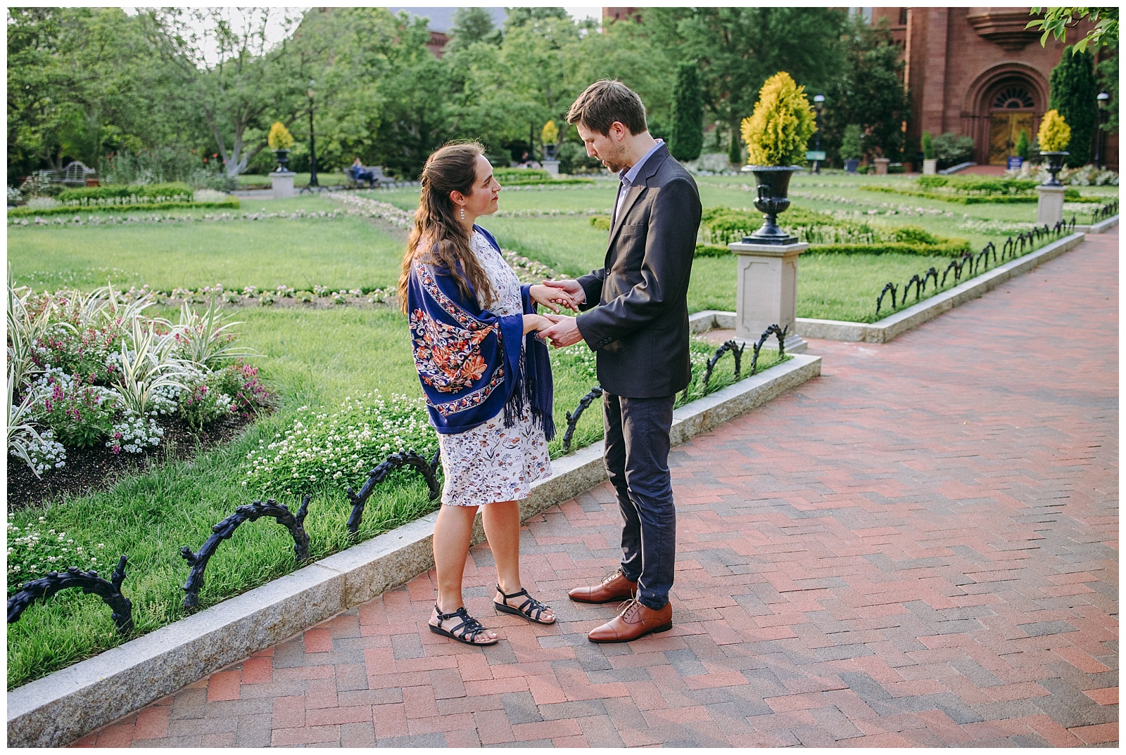 Engagement photo session at Enid A. Haupt Garden