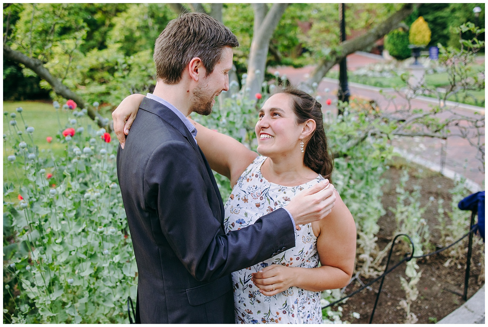 Engagement photo session at Enid A. Haupt Garden