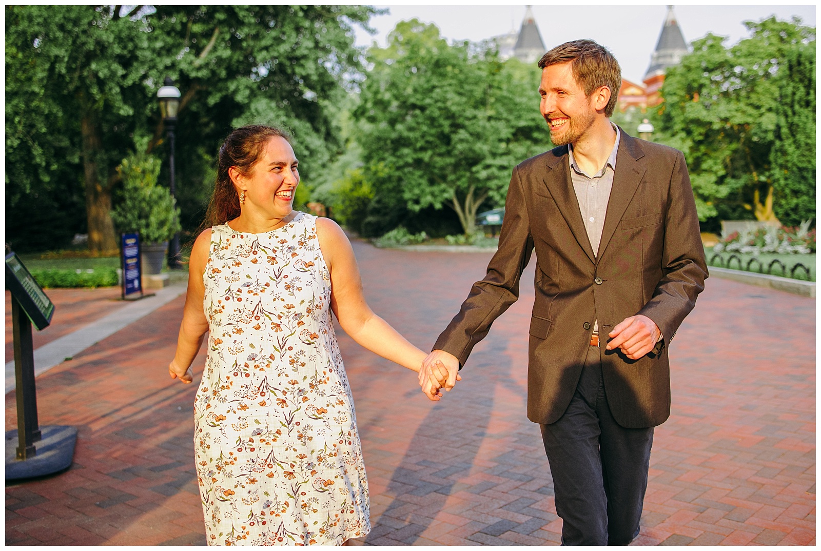 Engagement photo session at Enid A. Haupt Garden