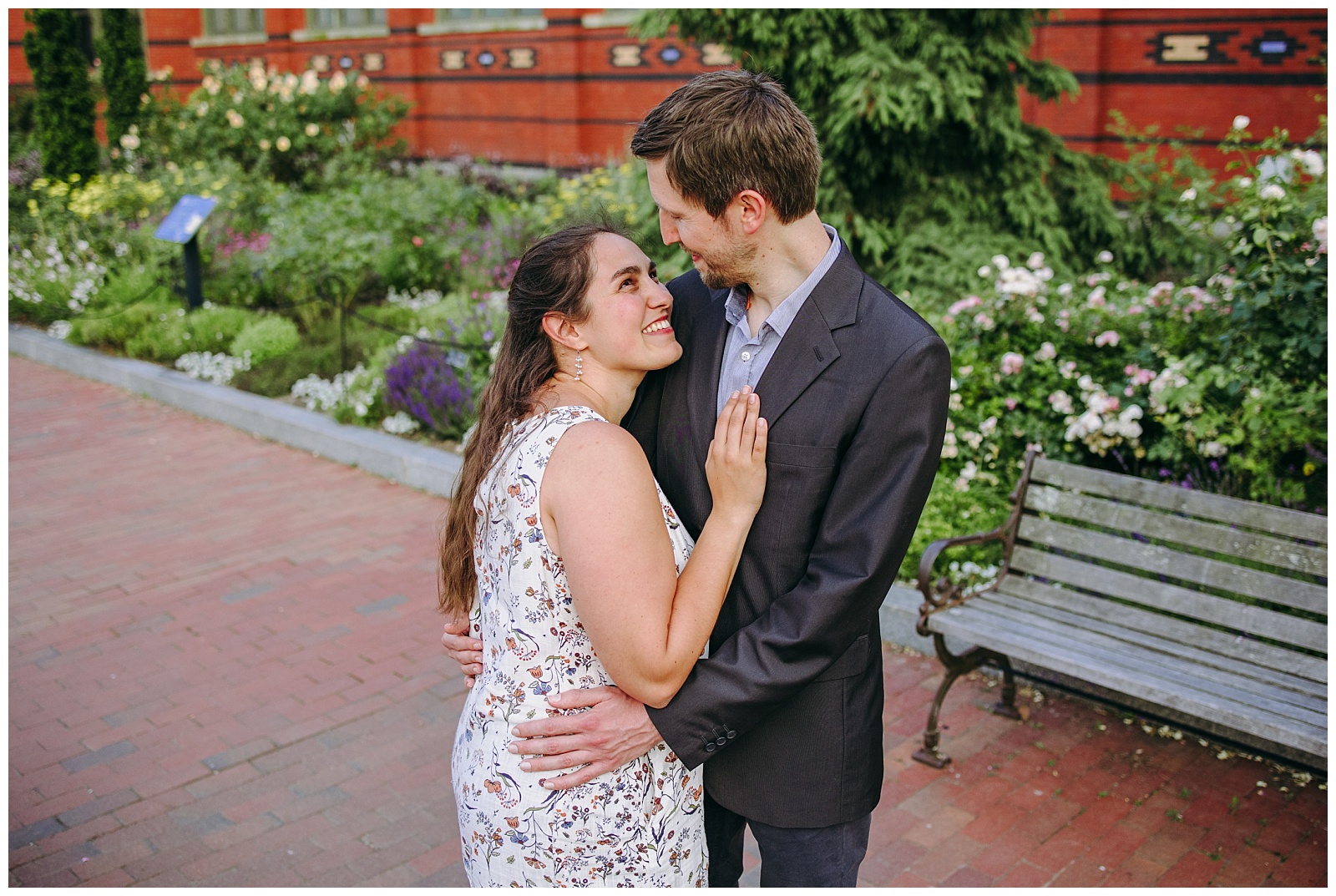 Engagement photo session at Enid A. Haupt Garden