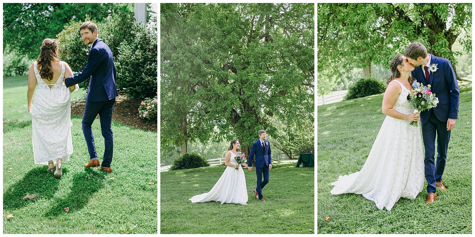 bride and groom garden wedding in virginia