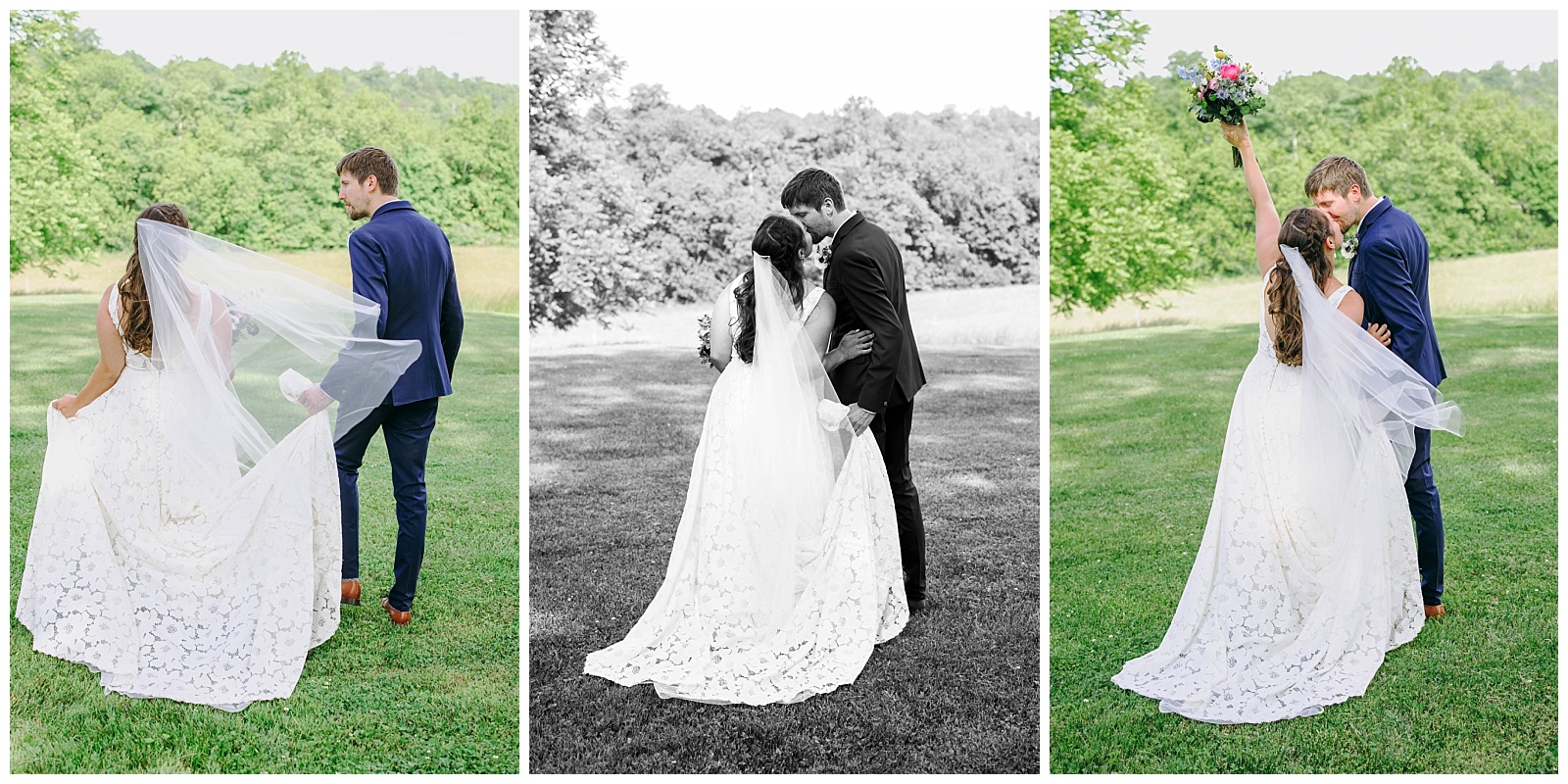 bride and groom garden wedding in virginia