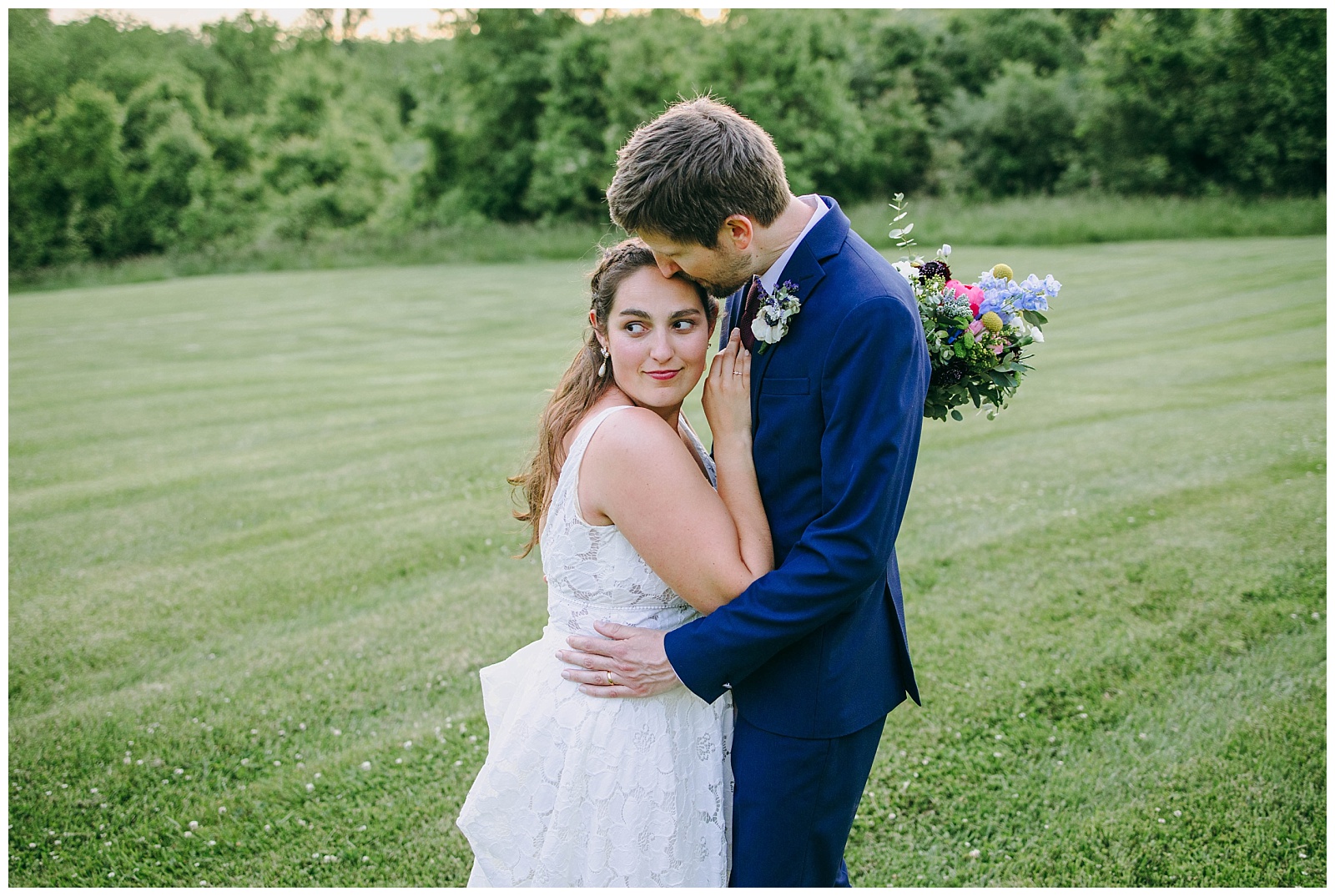 bride and groom garden wedding in virginia