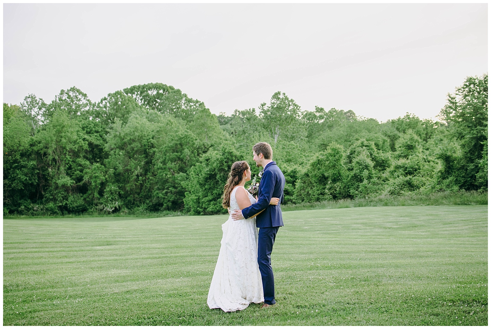 bride and groom garden wedding in virginia