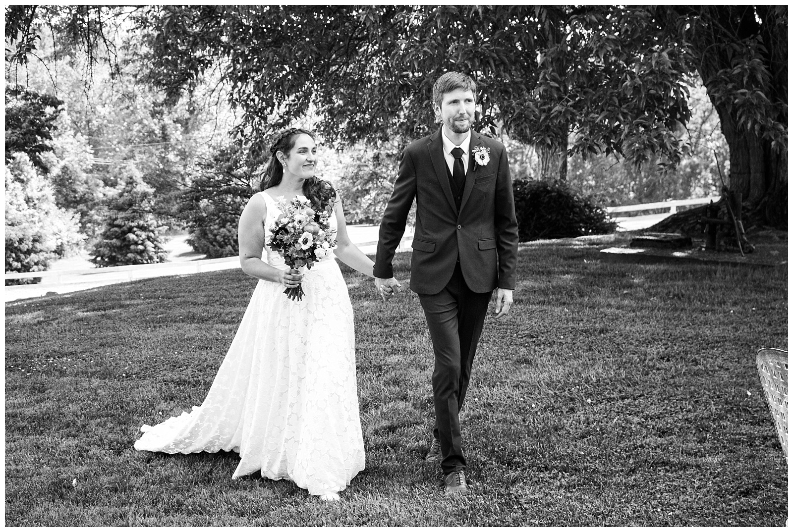 bride and groom garden wedding in virginia