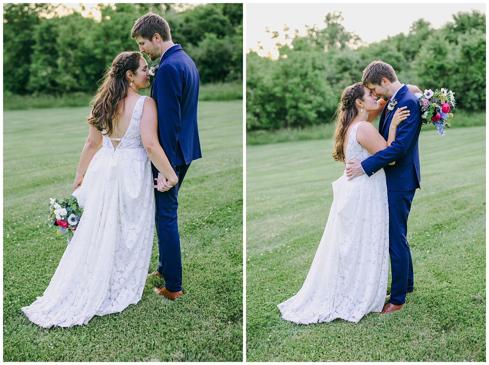 bride and groom garden wedding in virginia