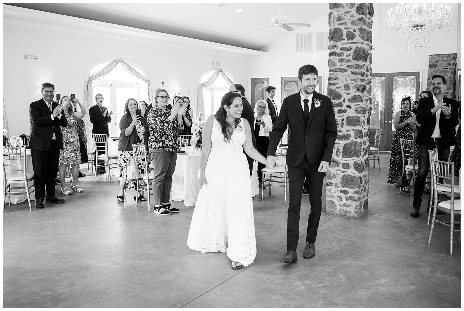 bride and groom reception entrance