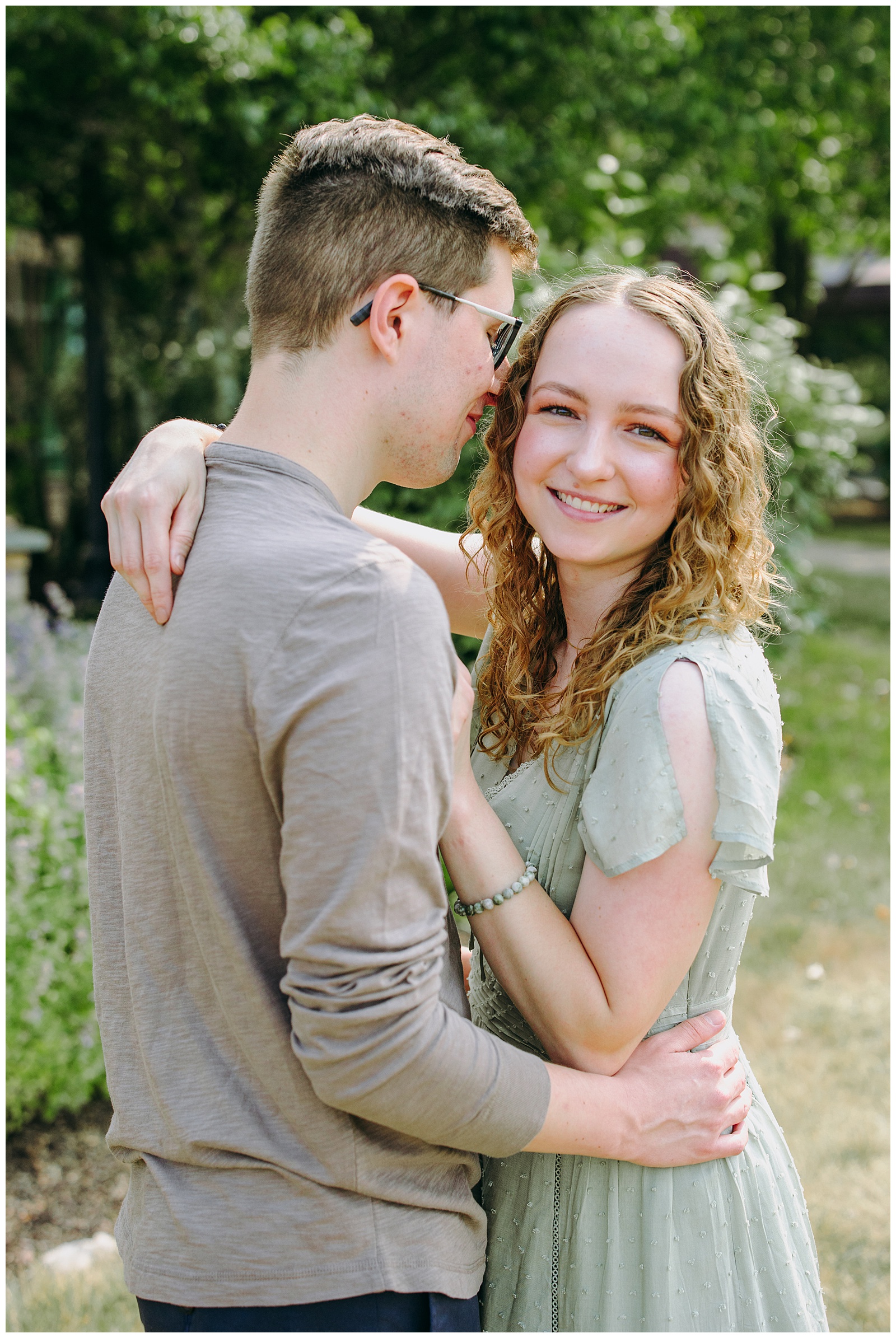 girl smiling at camera at photoshoot