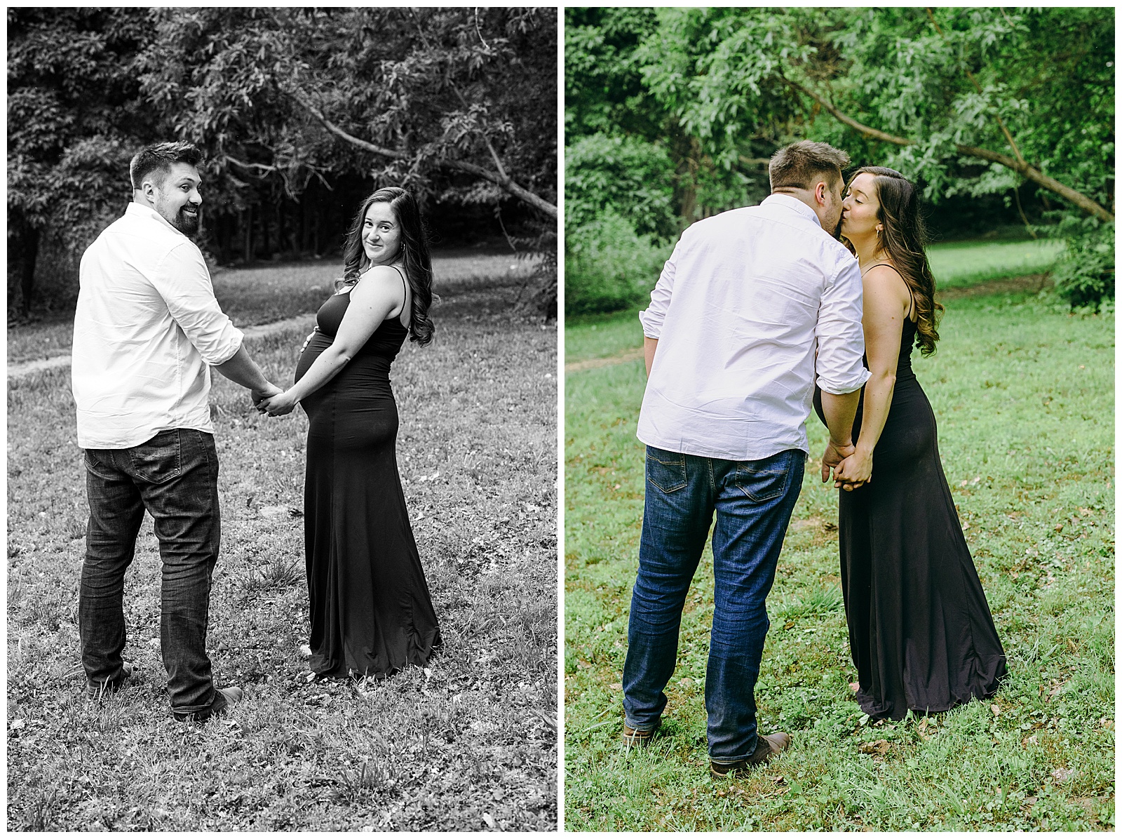 couple poses for their Maternity Photos at Bear's Den