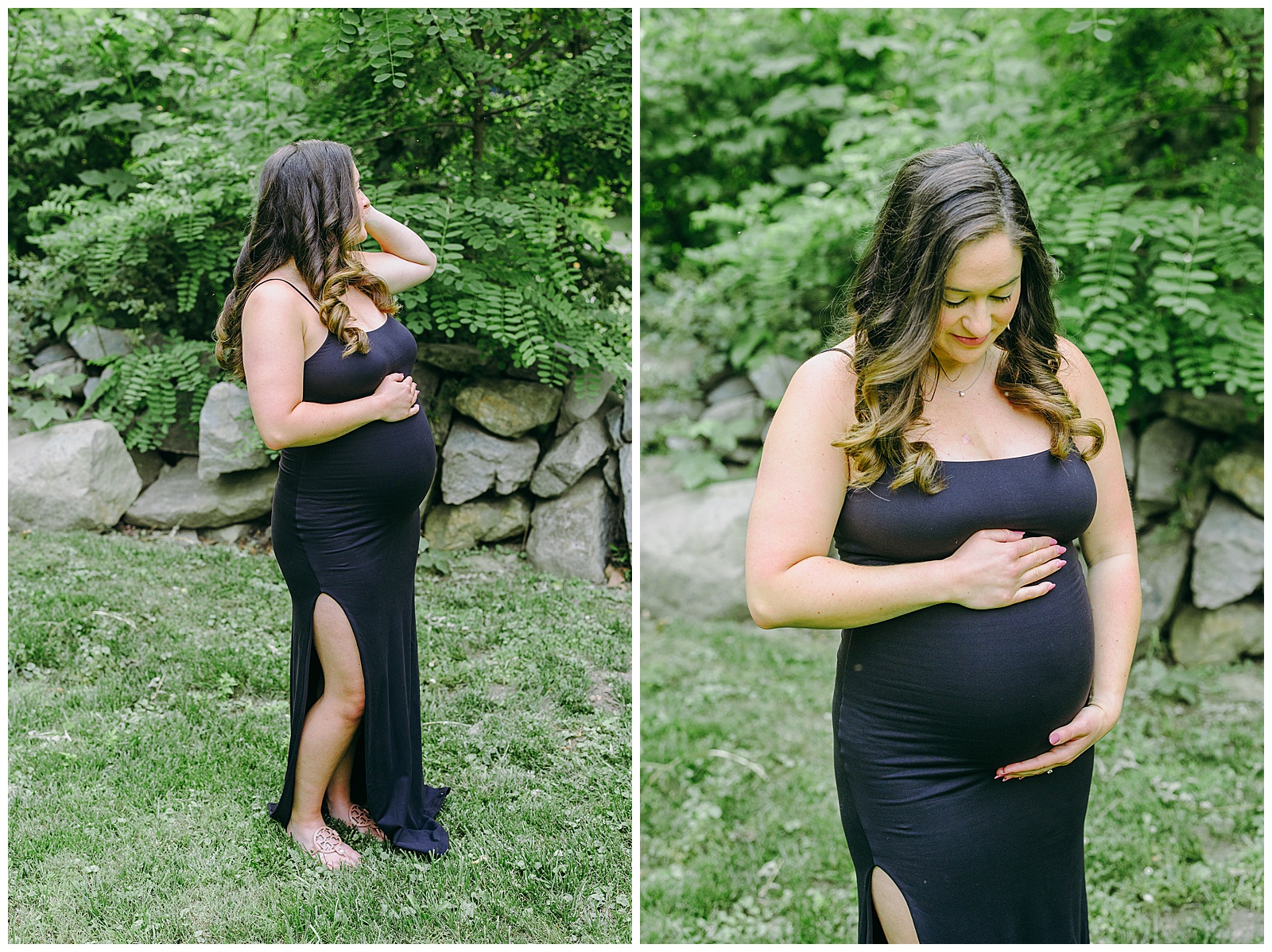 black maxi dress for maternity photos