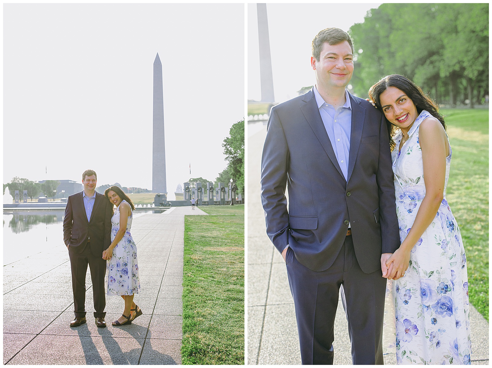 sunrise engagement photo at the pencil in dc