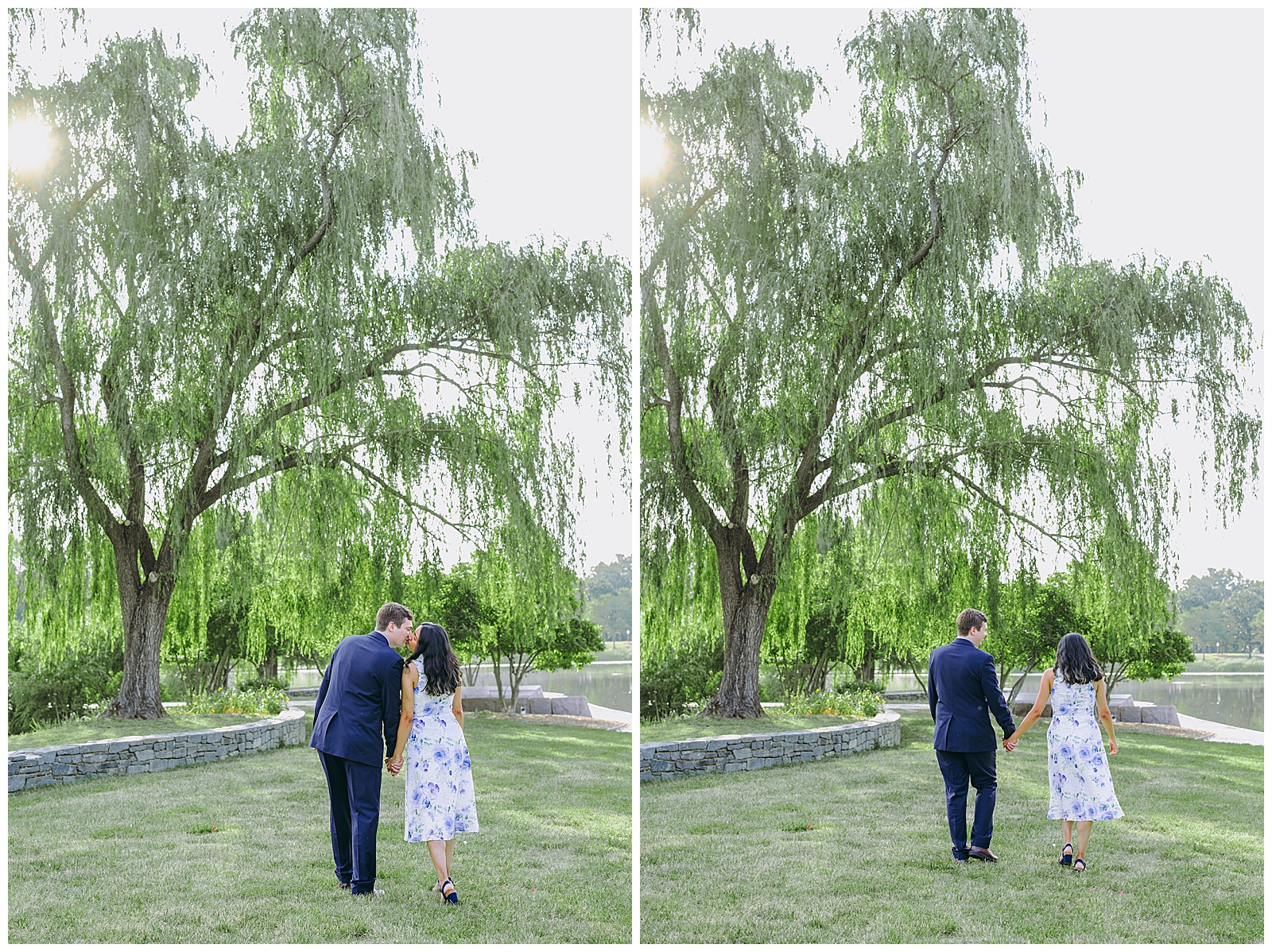 National Mall Engagement Photos walking hand in hand