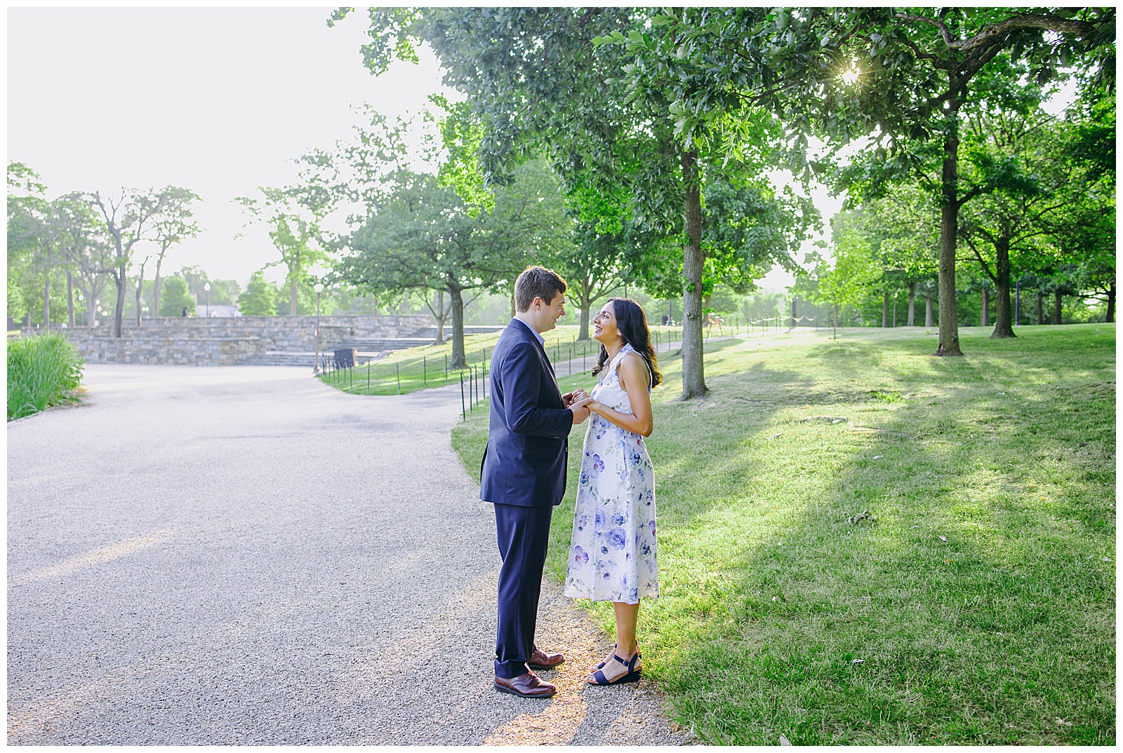 couple holding hands at the national mall