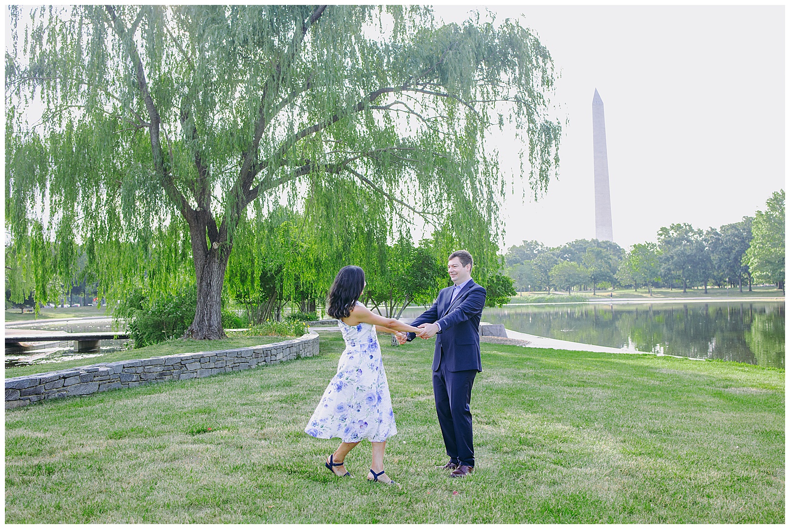 playful photos at this Mall Engagement Photos