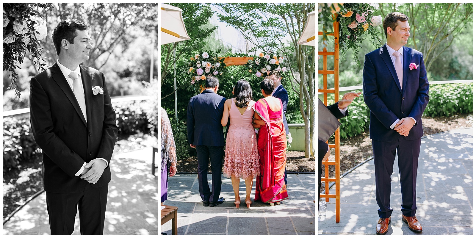 small wedding in virginia bride being walked down the aisle