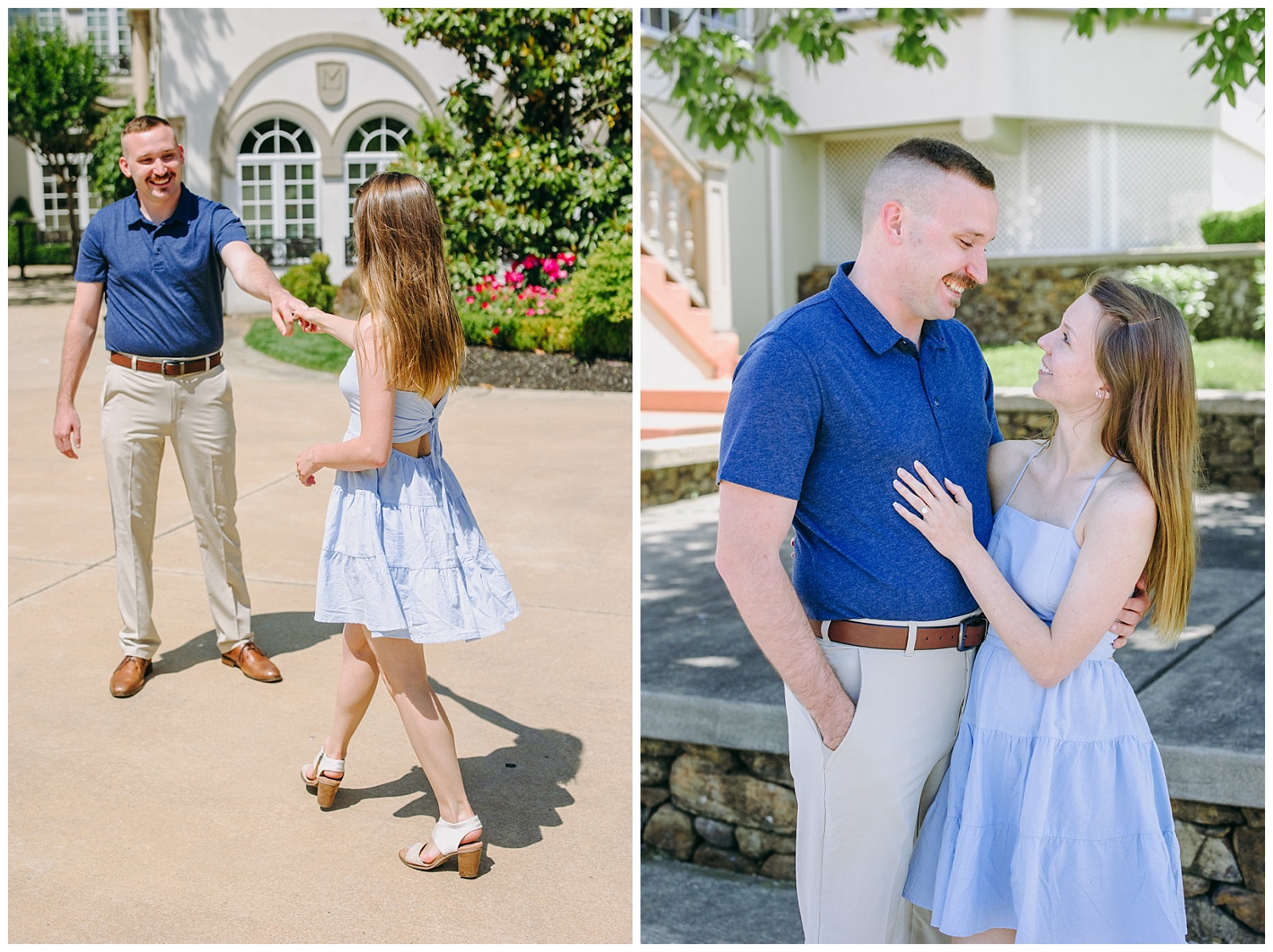 summer engagement photos in Morais Vineyard