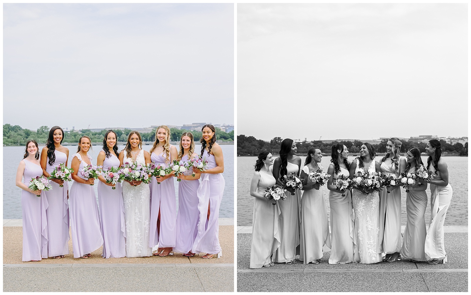 bridal party at the Lincoln monument