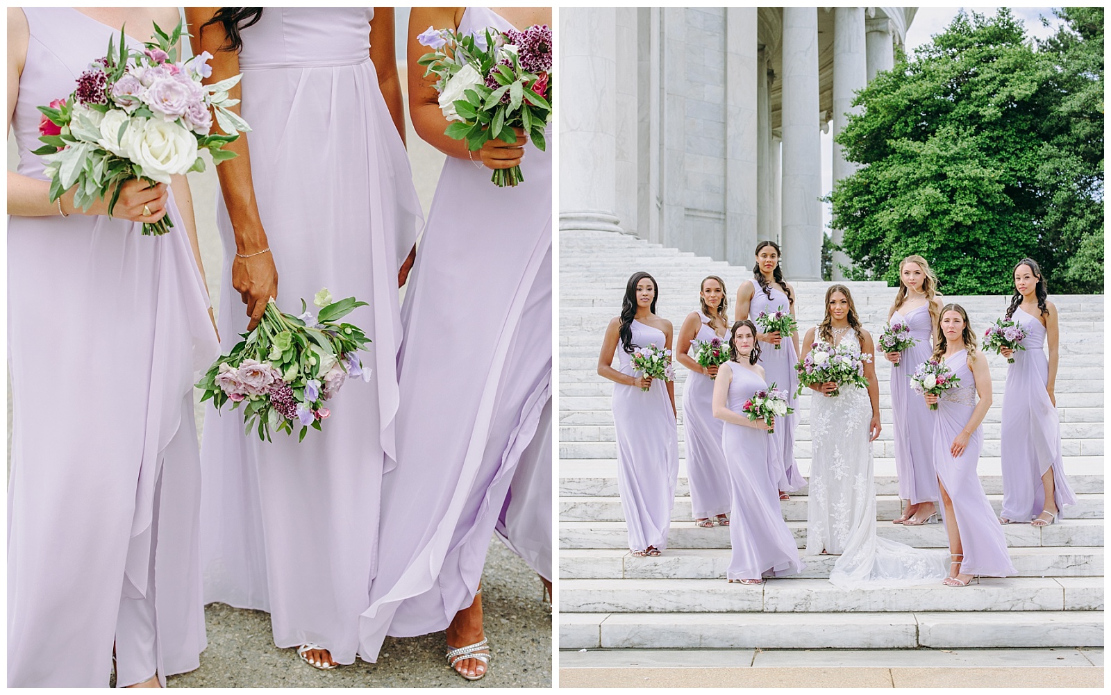 bridal party at the Lincoln monument