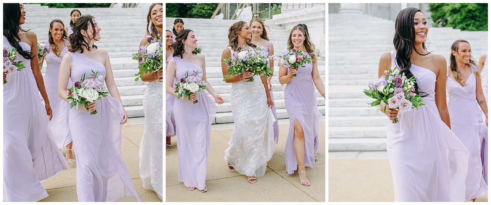 bridal party at the Lincoln monument