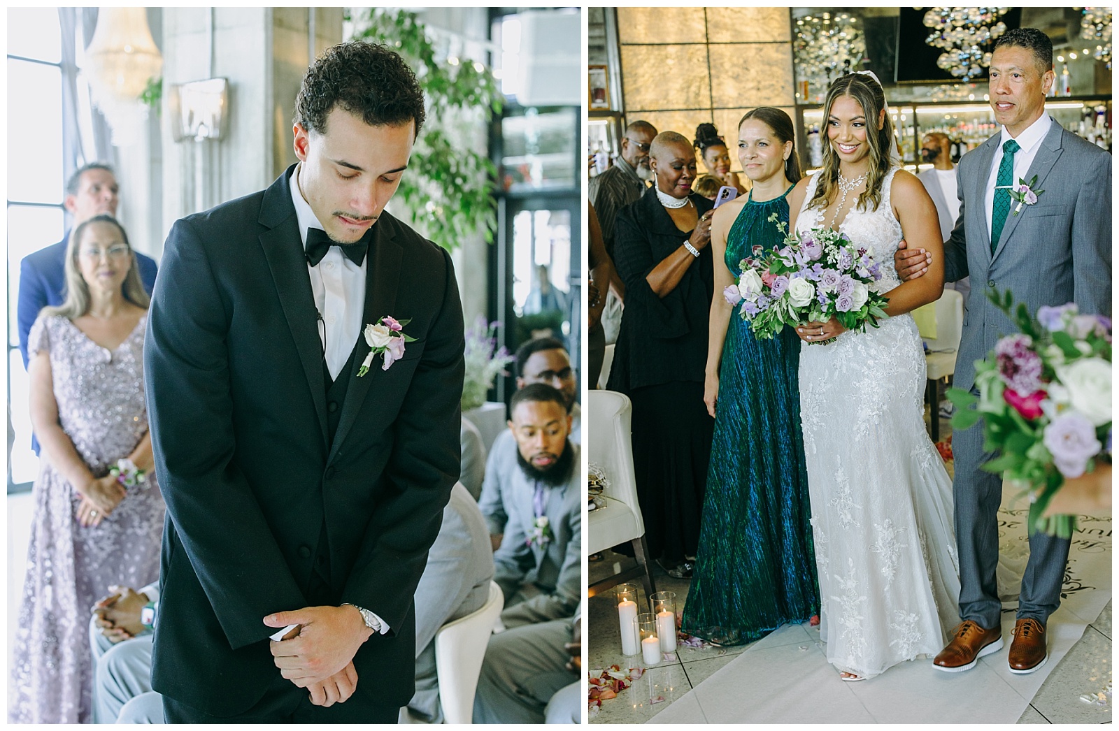 bride walking down aisle in Washington DC wedding at La Vie