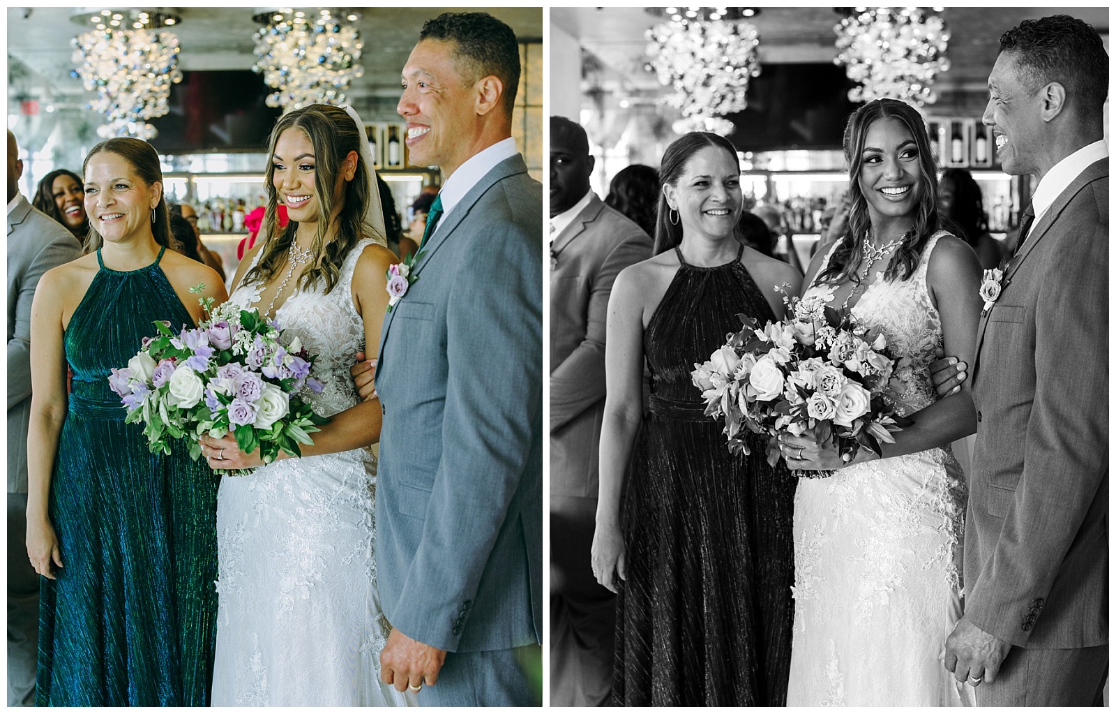 bride walking down aisle in Washington DC wedding at La Vie