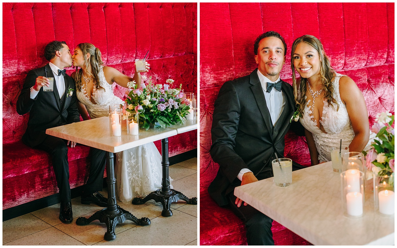 Bride and groom reaction to speeches