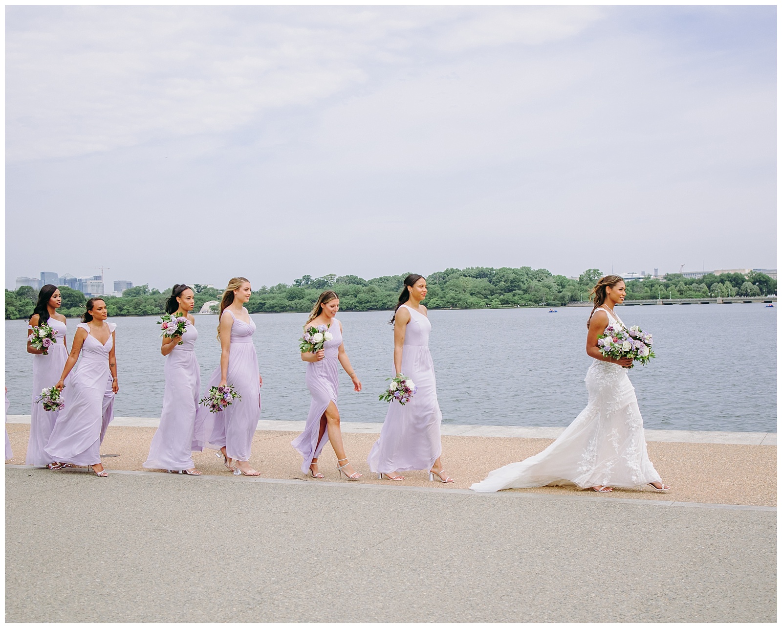 bridal party at the Lincoln monument