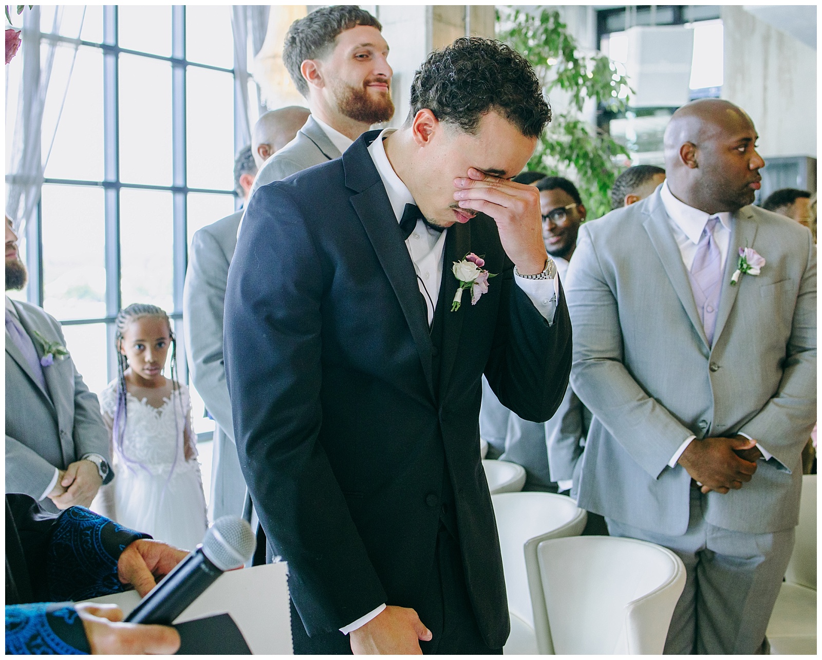 groom crying Washington DC wedding at La Vie