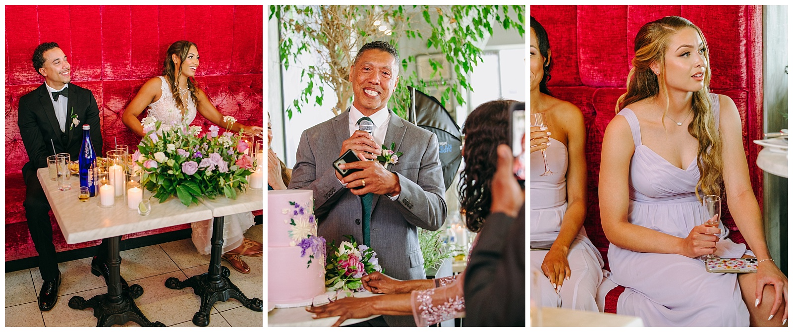 Bride and groom reaction to speeches