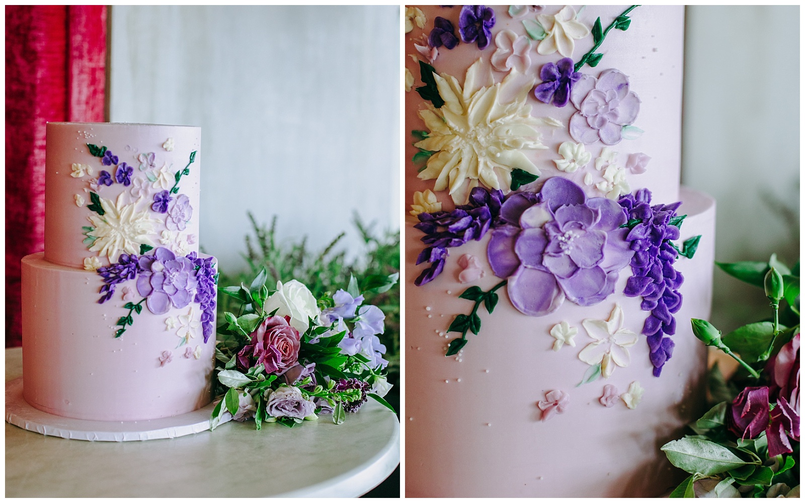 purple wedding cake