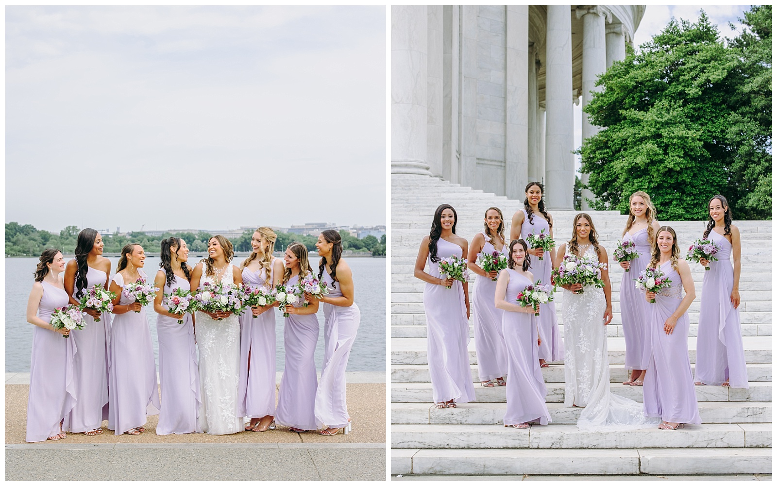 bridal party at the Lincoln monument