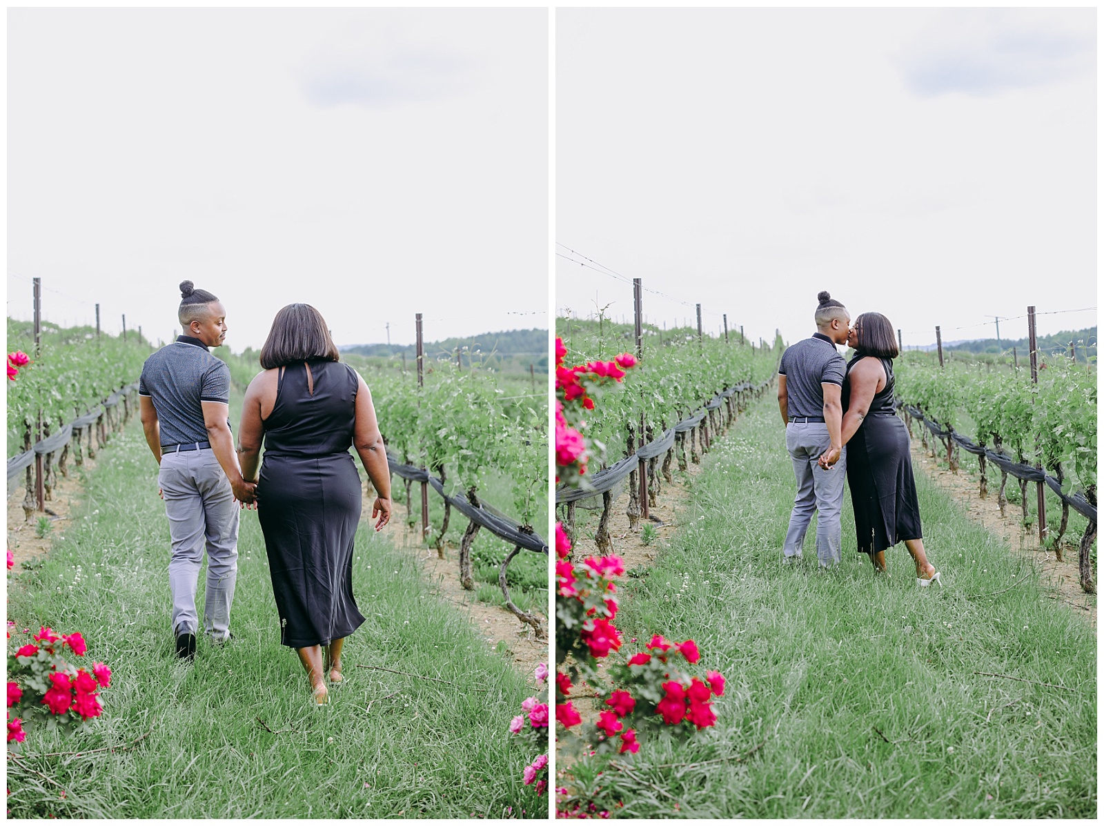 winery engagement photo session at Stone Tower Winery