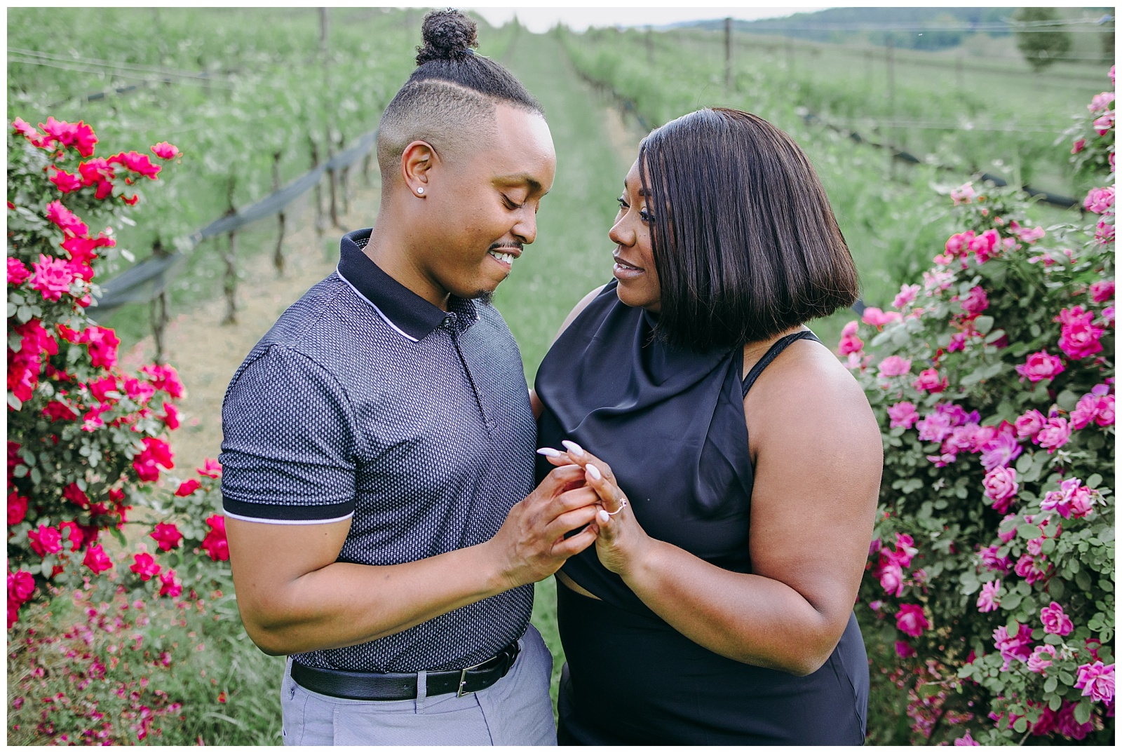 winery engagement photos at Stone Tower Winery