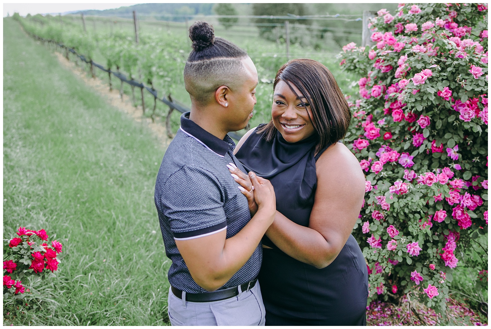 winery engagement photos at Stone Tower Winery