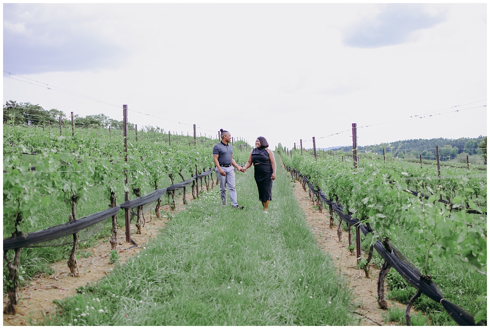 winery engagement photos at Stone Tower Winery