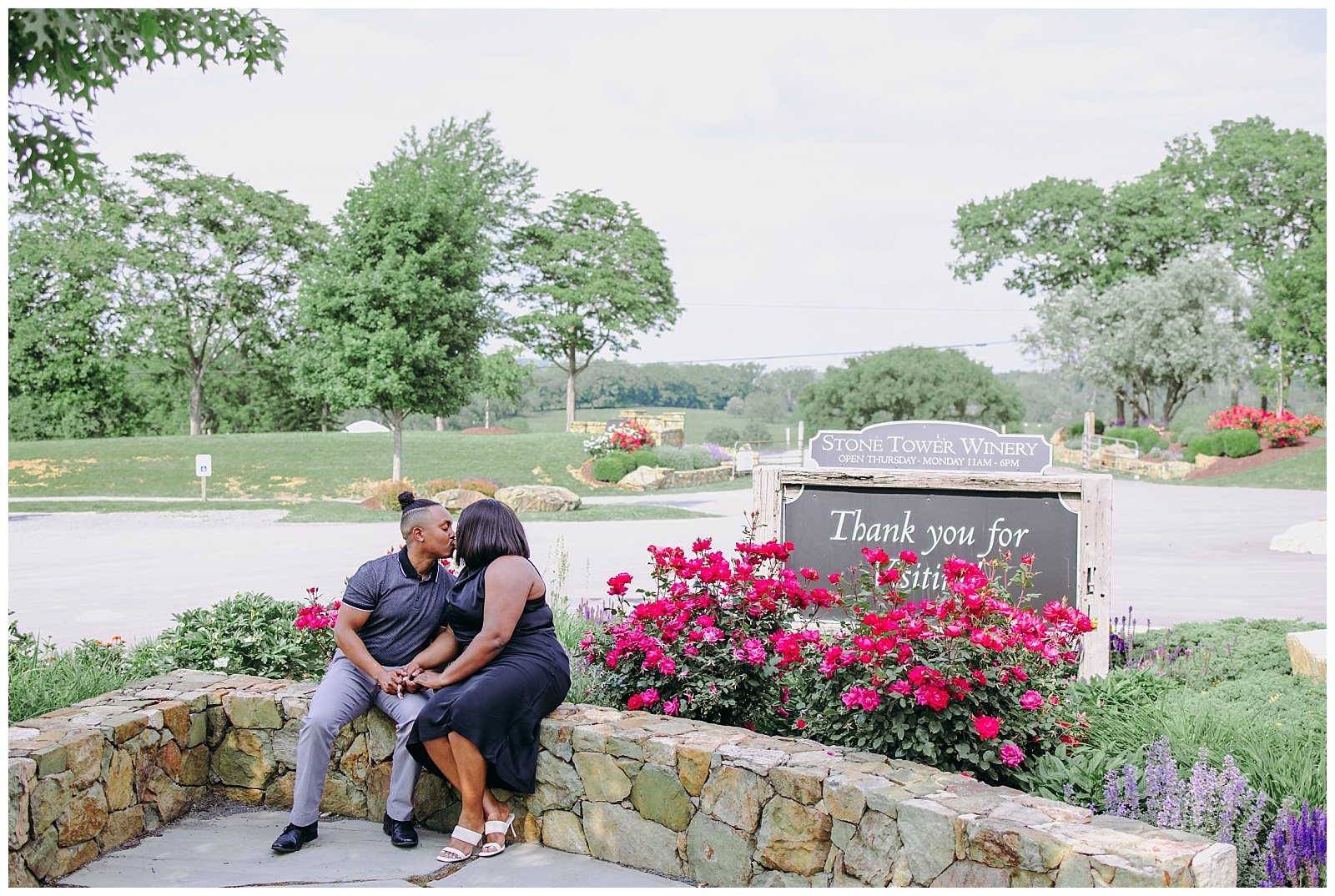 winery engagement photos at Stone Tower Winery